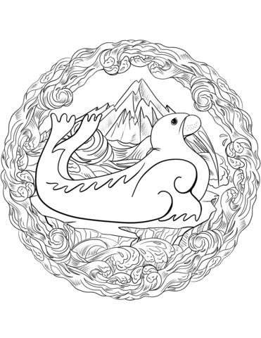 Walrus Mandala Coloring Page